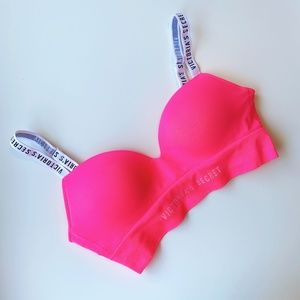 VICTORIA'S SECRET NEON CORAL LOUNGING BRA TOP COMFORT BRALETTE